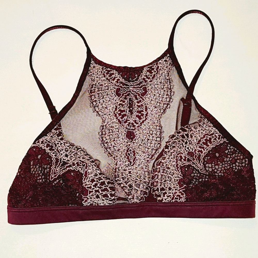 Victoria's secret lace sheer bra high neck